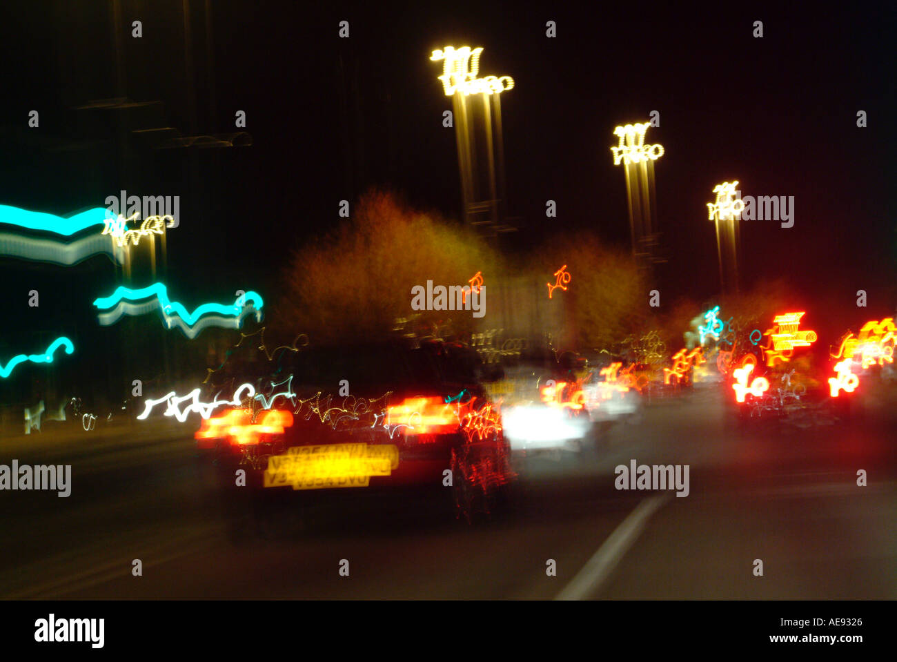 Il traffico di notte Foto Stock
