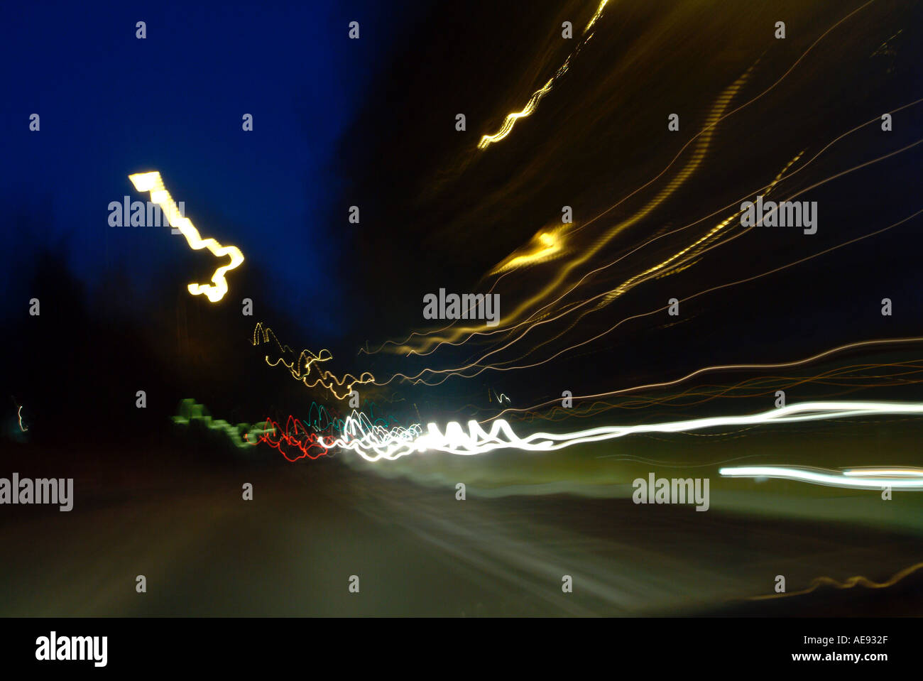 Il traffico di notte Foto Stock