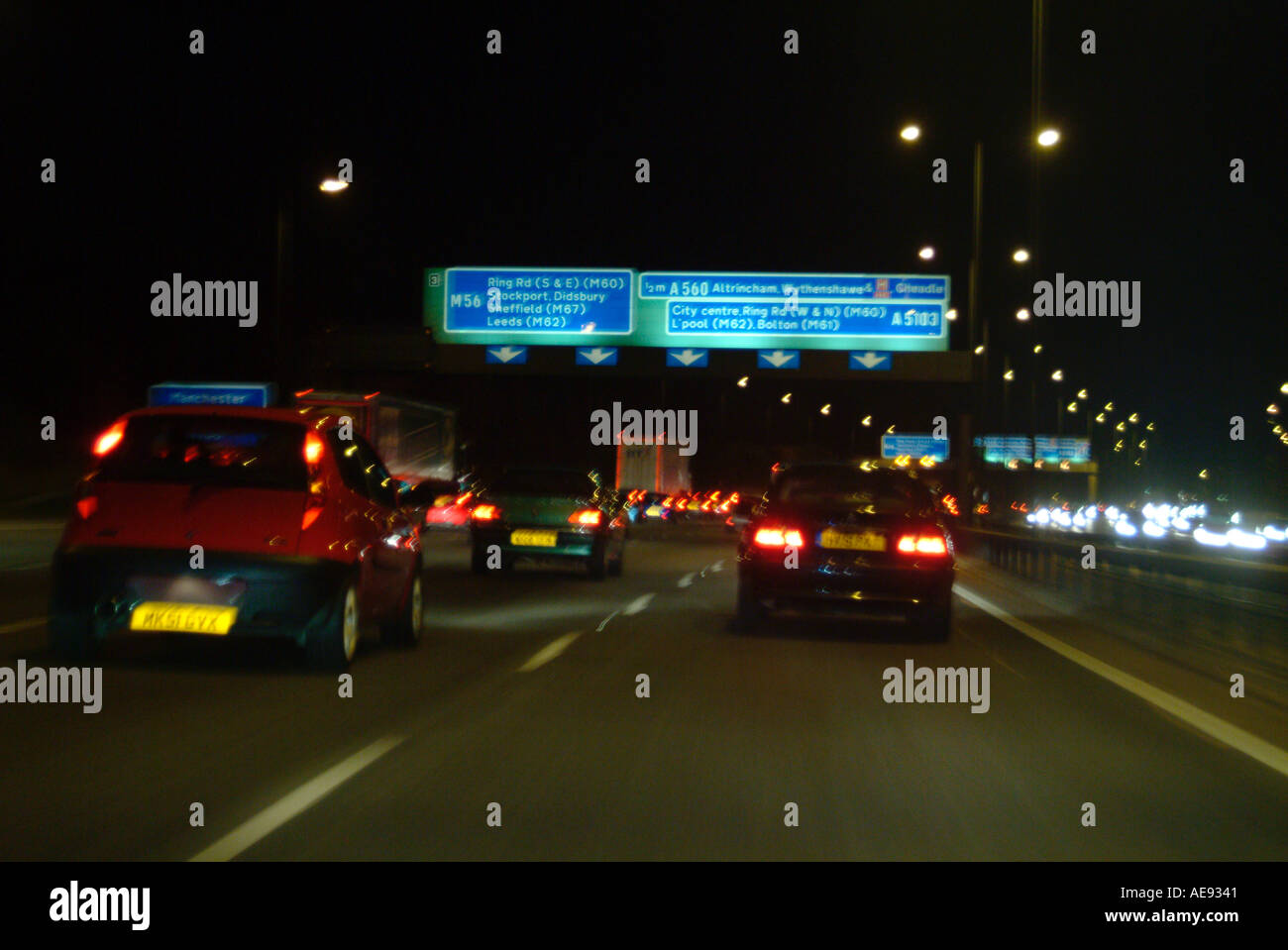 Il traffico di notte Foto Stock