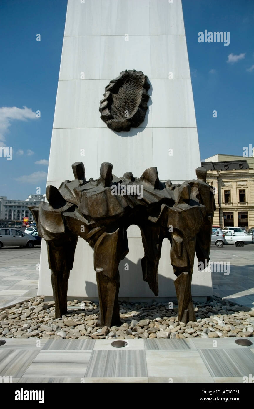 La rivoluzione Memorial a Piazza della Rivoluzione, Bucarest, Romania, Europa UE Foto Stock