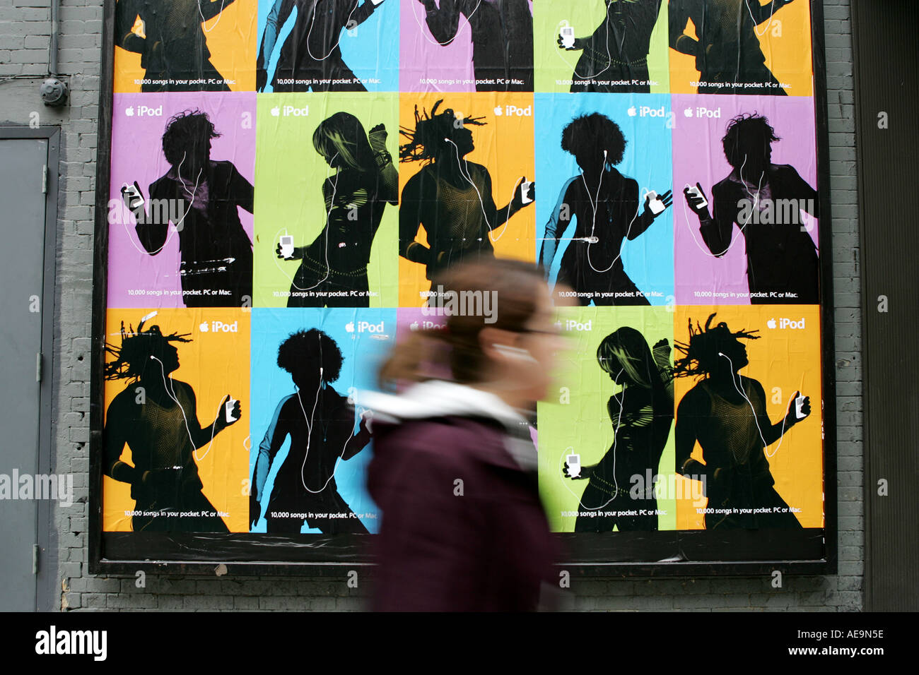 I cartelloni pubblicitari di Apple lettore musicale ipod nella città di New York Foto Stock