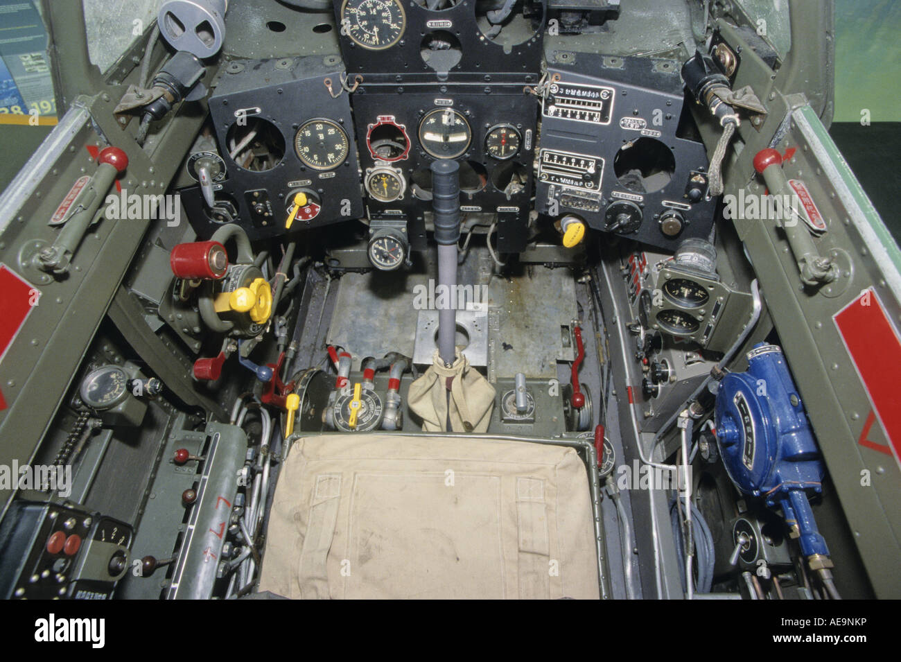 Il cockpit di Kawasaki Ki-100 tipo-5 Imperial esercito giapponese Fighter Foto Stock