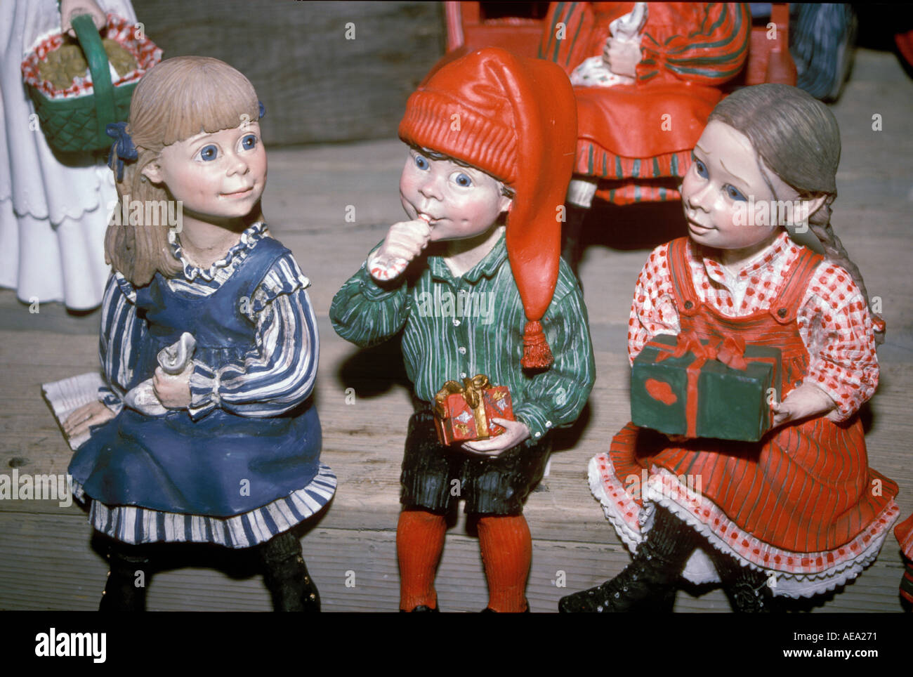 Natale figurine di ragazzi e ragazze in Norvegia Foto Stock