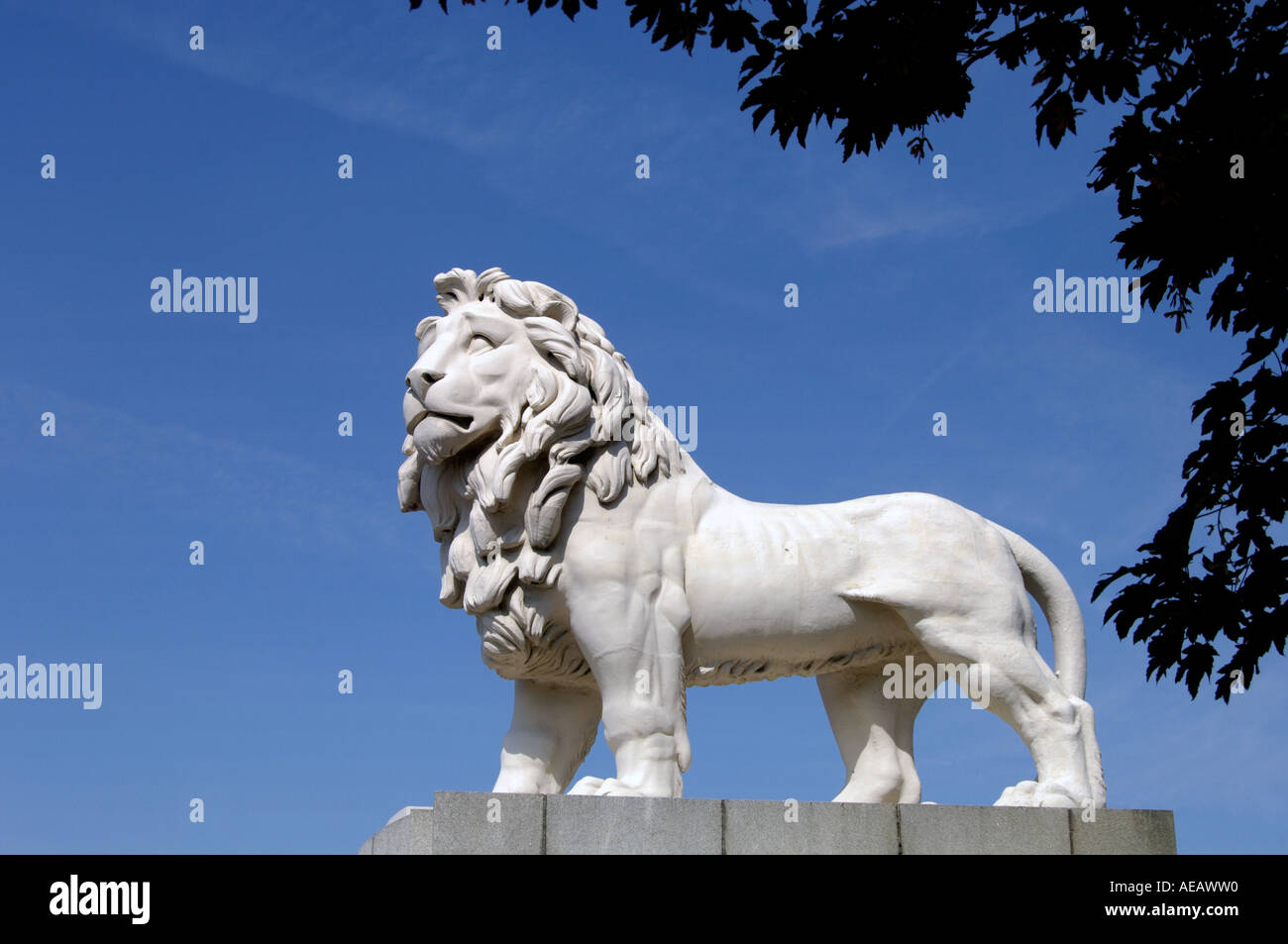 South Bank Lion scultura Londra Foto Stock