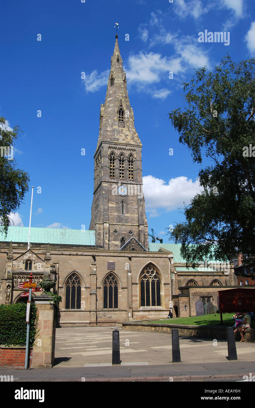 Cattedrale di Leicester, Leicester, Leicestershire, England, Regno Unito Foto Stock