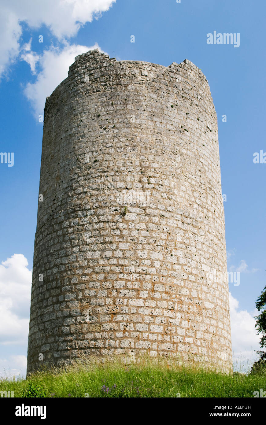 La rovina del castello di torre, Kallmuenz, Germania Foto Stock