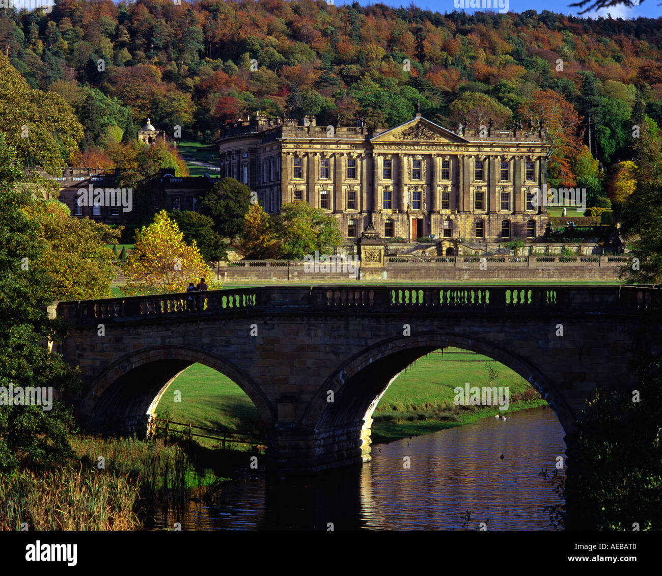 Chatsworth House Derbyshire Inghilterra Foto Stock