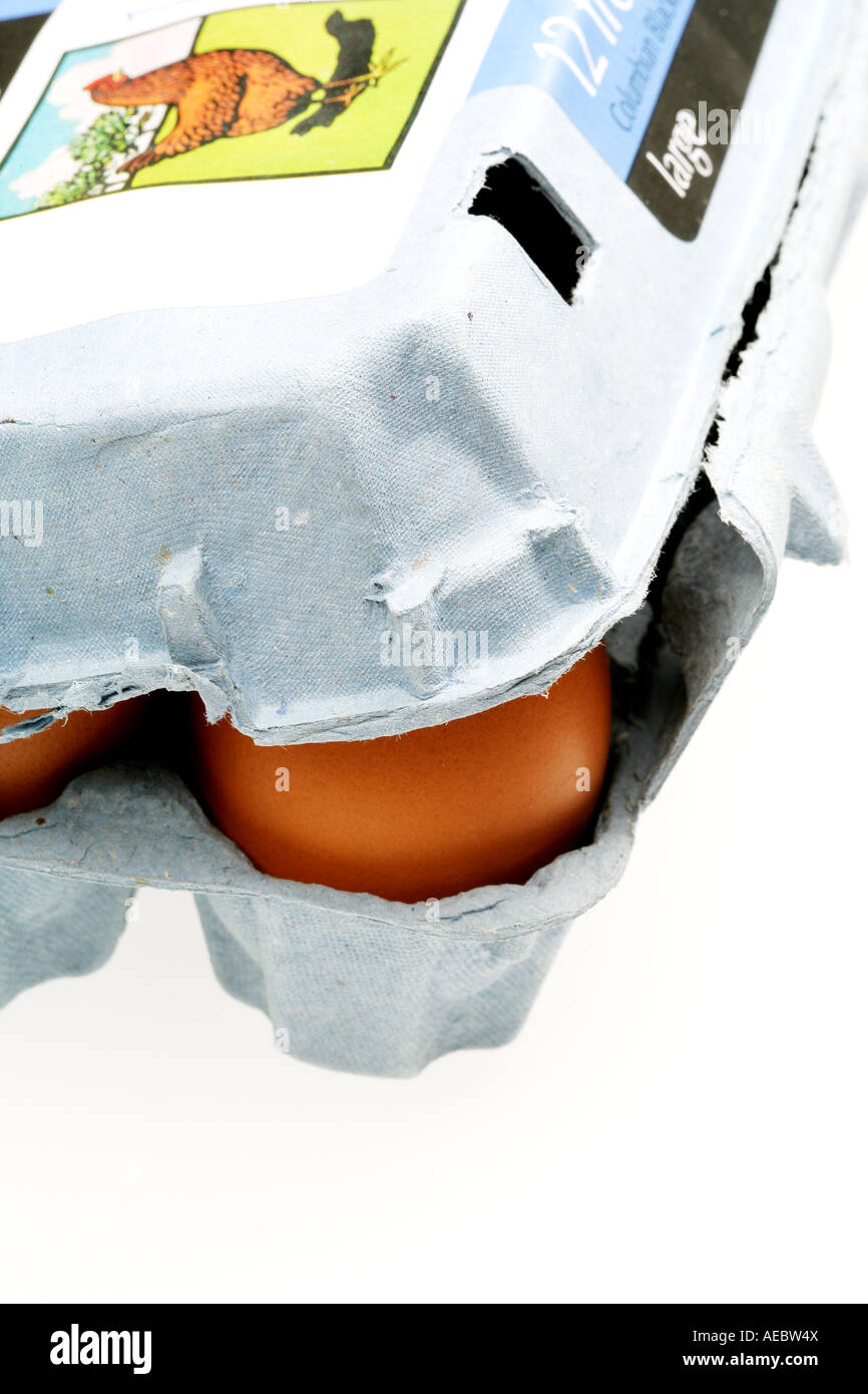 Scatola di cartone di uova Foto Stock