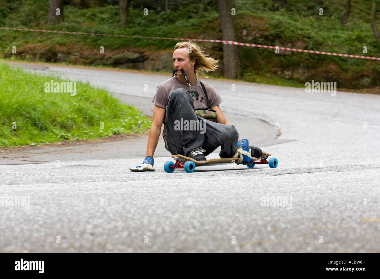 Skateboard free ride Foto Stock