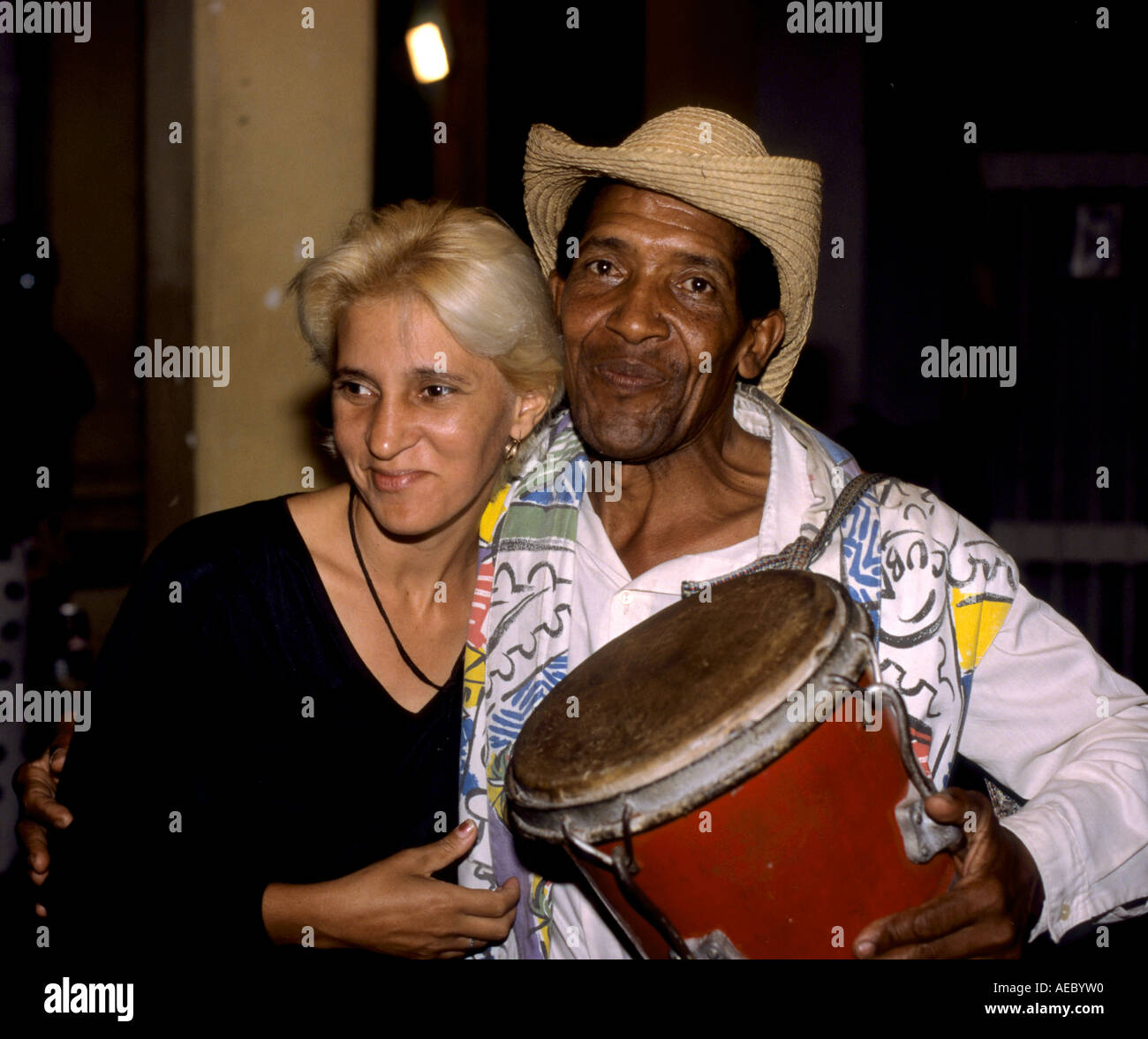 Havana Cuba Cuba band di musicisti chitarra cantante di musica latina tradizionale beat Foto Stock