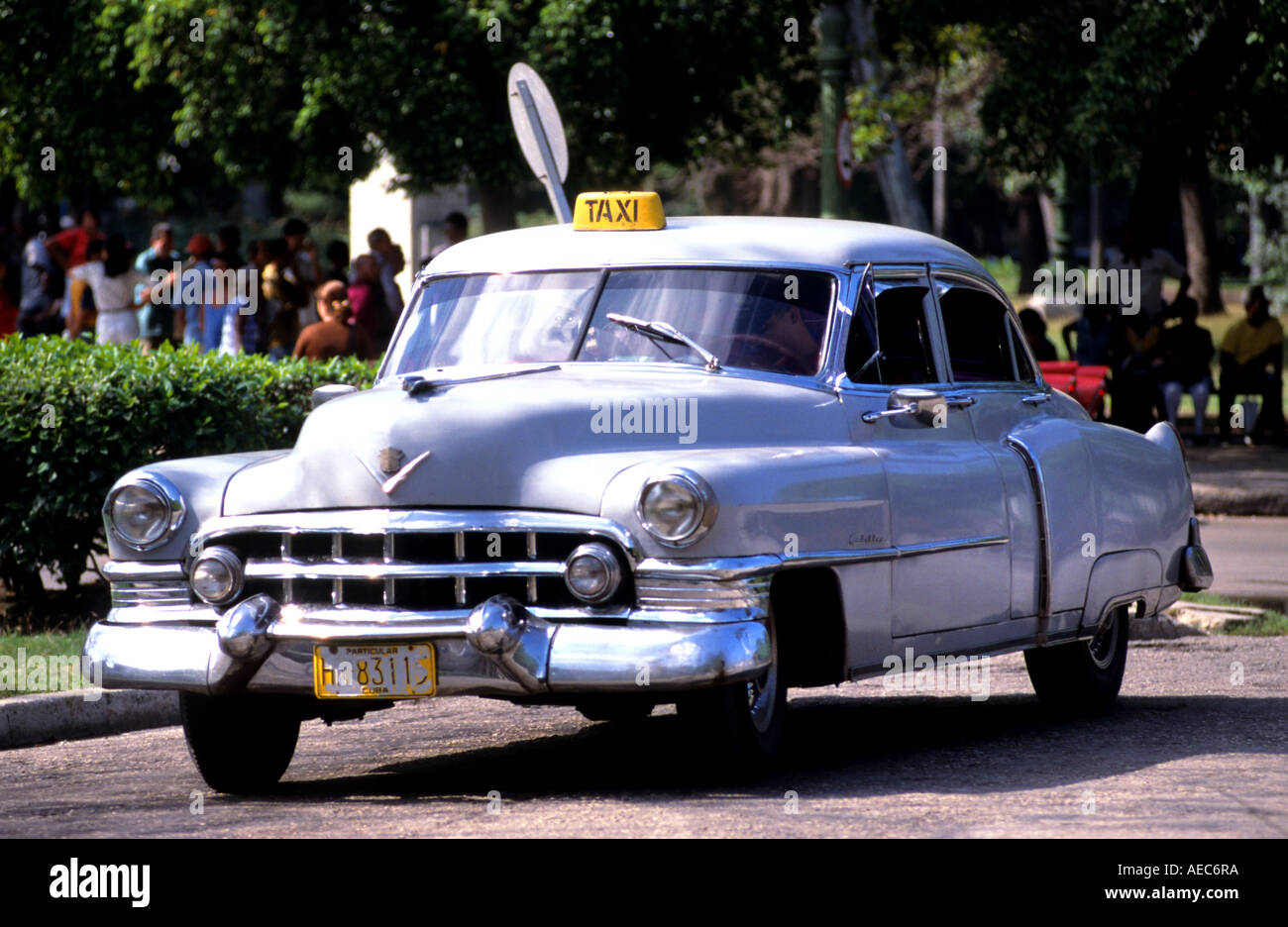 L'Avana vecchia auto trasporto timer Havana Taxi Americano classico di trasporto pubblico auto d'Epoca Foto Stock