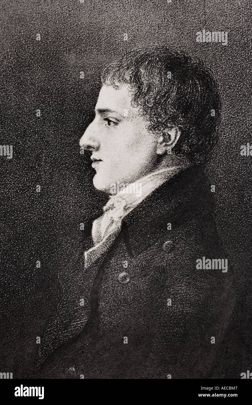 Charles Lamb, Pseudonimo Elia, 1775 - 1834. Essayista inglese. Visto qui di 23 anni. Foto Stock