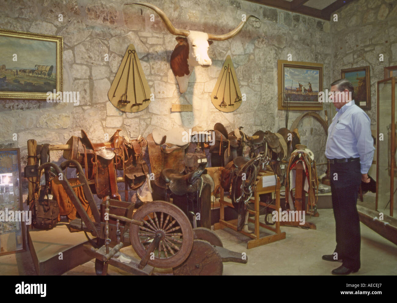 Tempi di frontiera museo a Bandera, Hill Country, Texas, Stati Uniti d'America Foto Stock