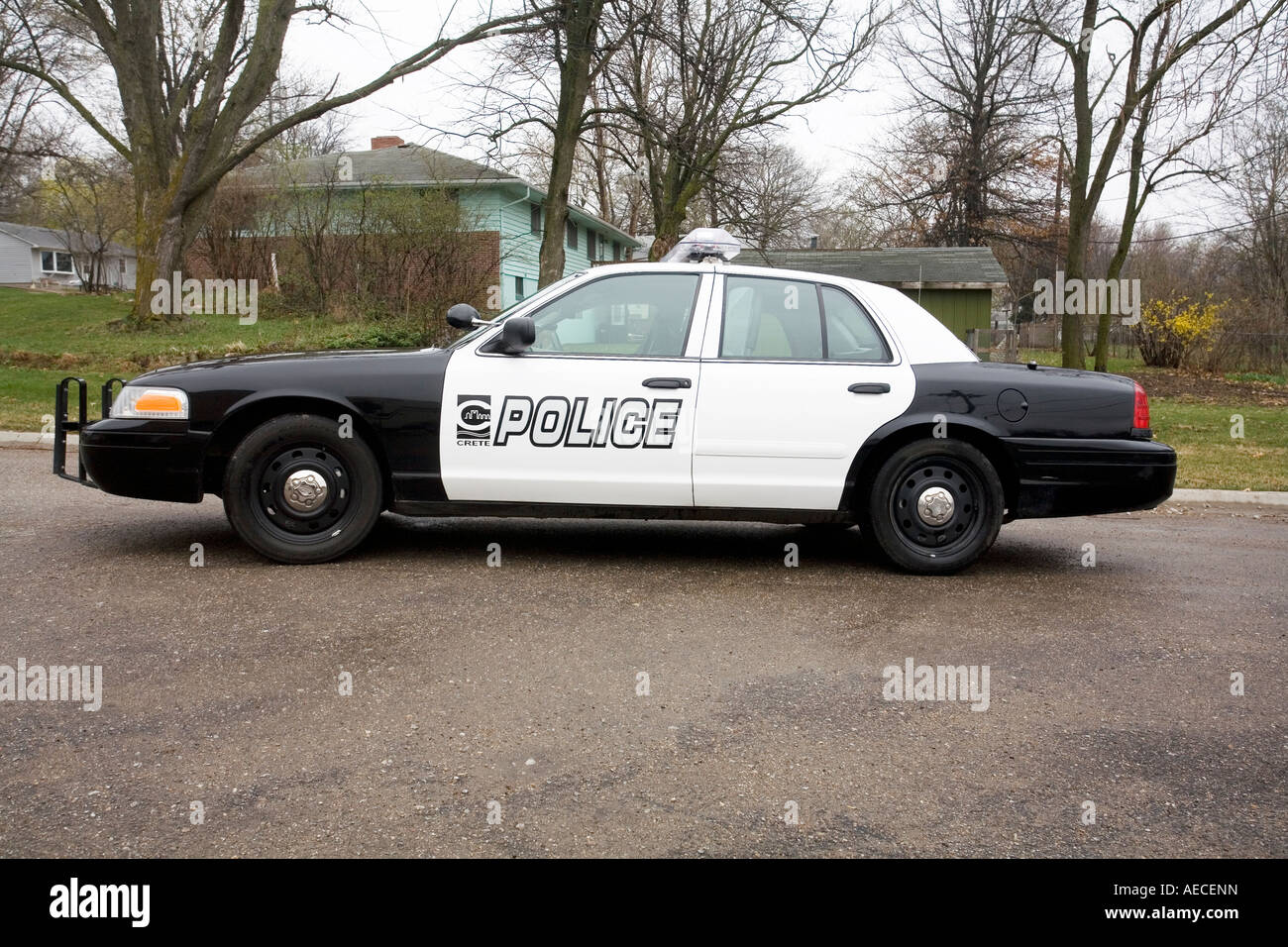 Ford Crown Victoria Police Interceptor veicolo polizia Creta Dipartimento di polizia negli Stati Uniti Nebraska Foto Stock