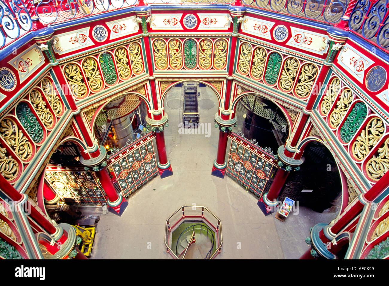 Gli interni ornati di epoca vittoriana Crossness stazione di pompaggio nella zona est di Londra. Essa ha subito una profonda e radicale restauro. Foto Stock