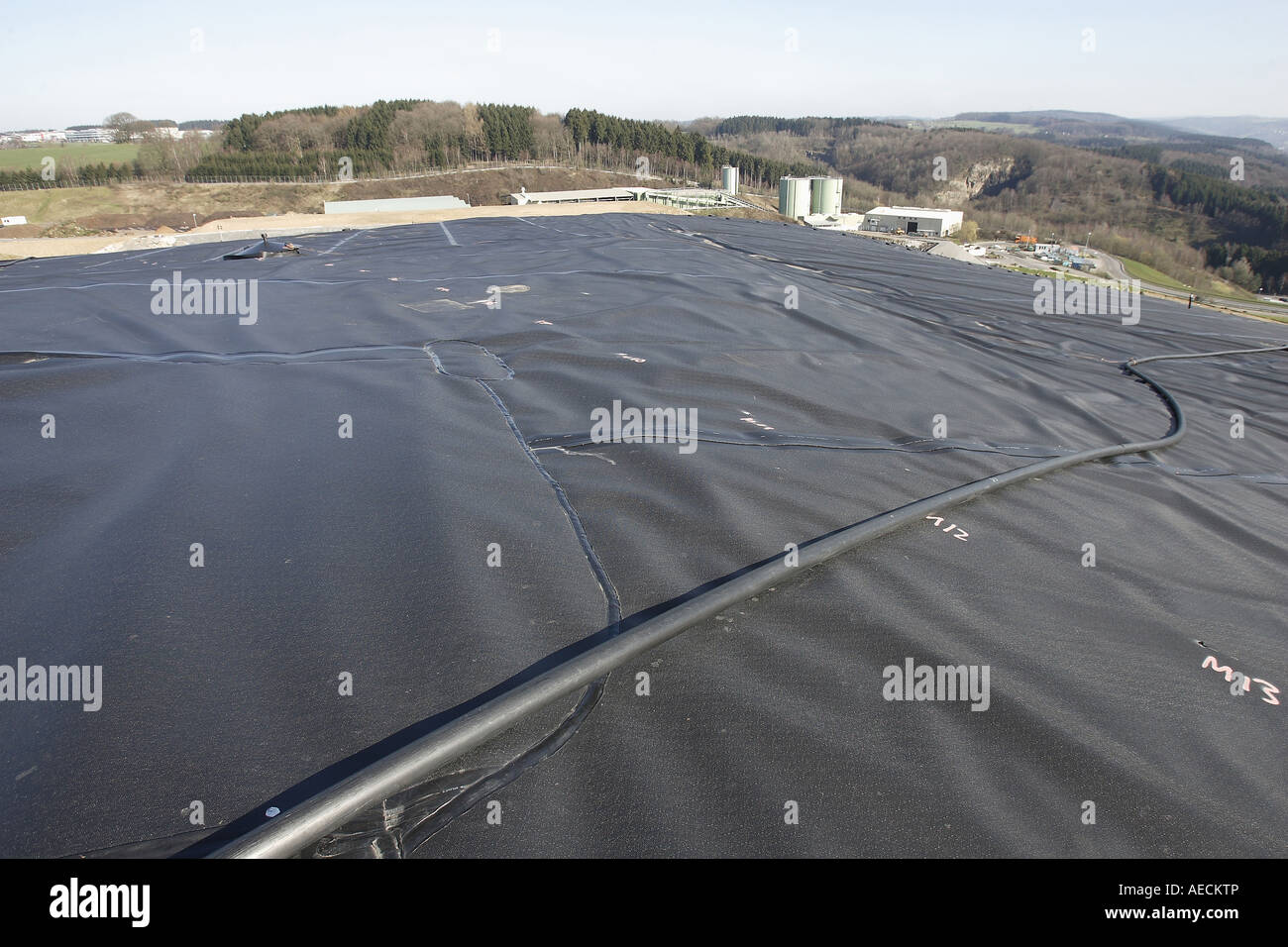 La rinaturazione di smaltimento dei rifiuti sito, in Germania, in Renania settentrionale-Vestfalia, Lindlar-Remshagen Foto Stock