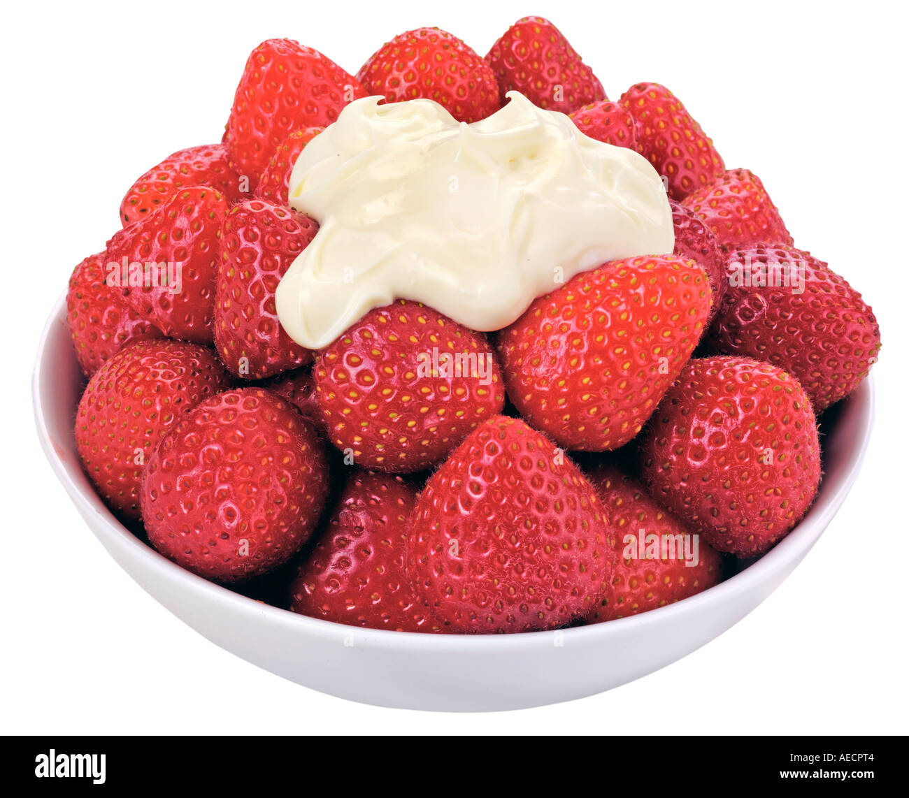 Coppa di fragole e panna Foto Stock