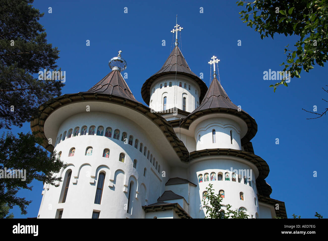 La cattedrale, Gura Humorului, Bucovina, Moldavia, Romania Foto Stock