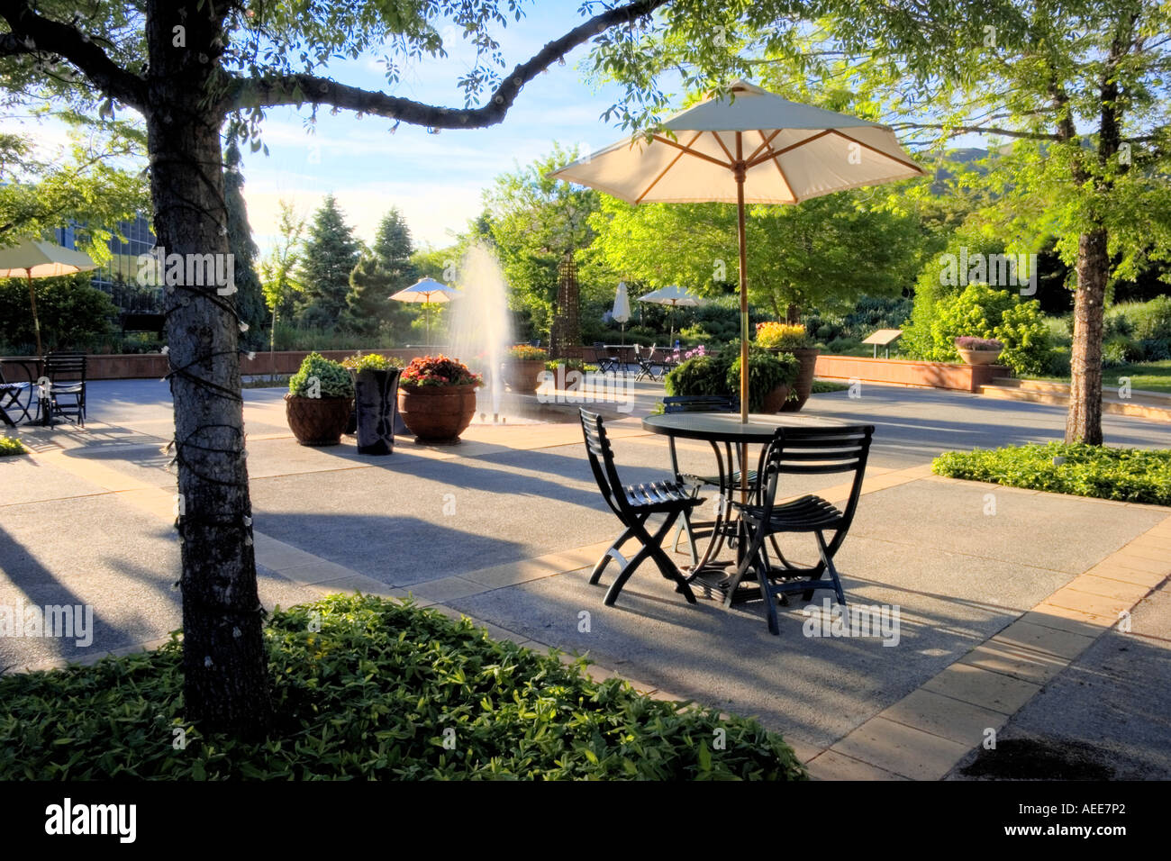 Il plaza presso i Giardini di Red Butte parte dell'Università dello Utah A Salt Lake City nello Utah Foto Stock
