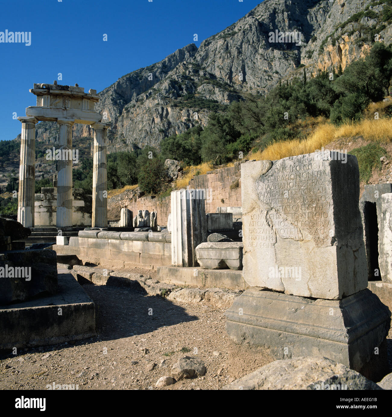 Delphi Grecia settentrionale Hellas Foto Stock