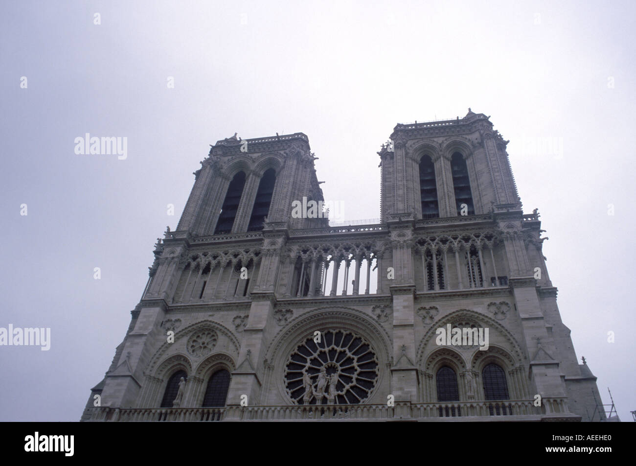 Cerca fino alla Cattedrale di Notre Dame a Parigi Francia prima alla devastante Aprile 15, 2019 fire. Foto Stock