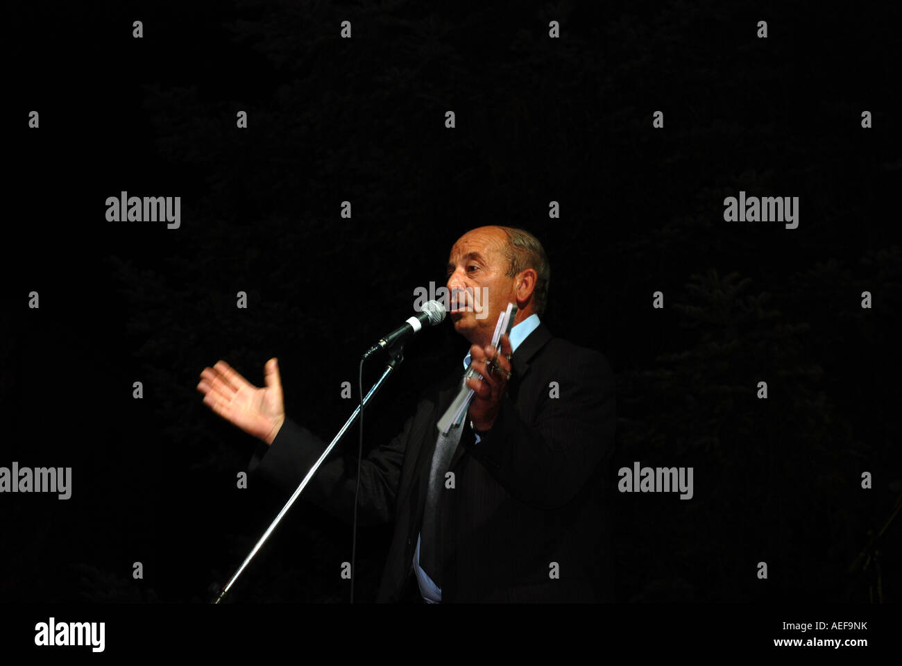 Un altoparlante puiblic Foto Stock