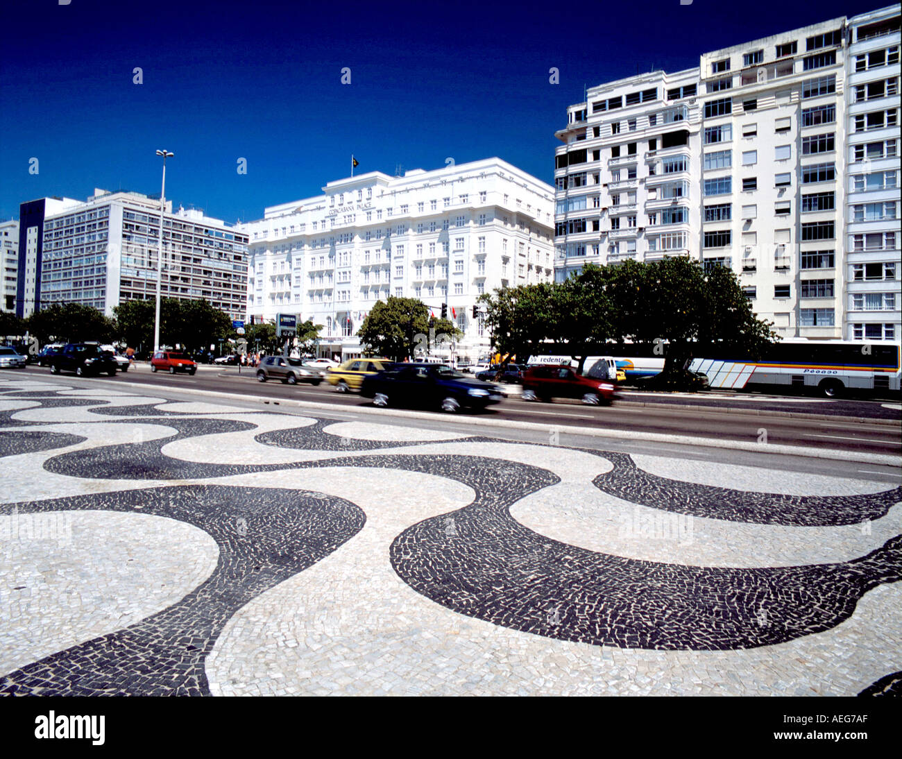 Travel Brasil hotel Copacabana Palace facciata facciate soleggiato rio de janeiro Foto Stock