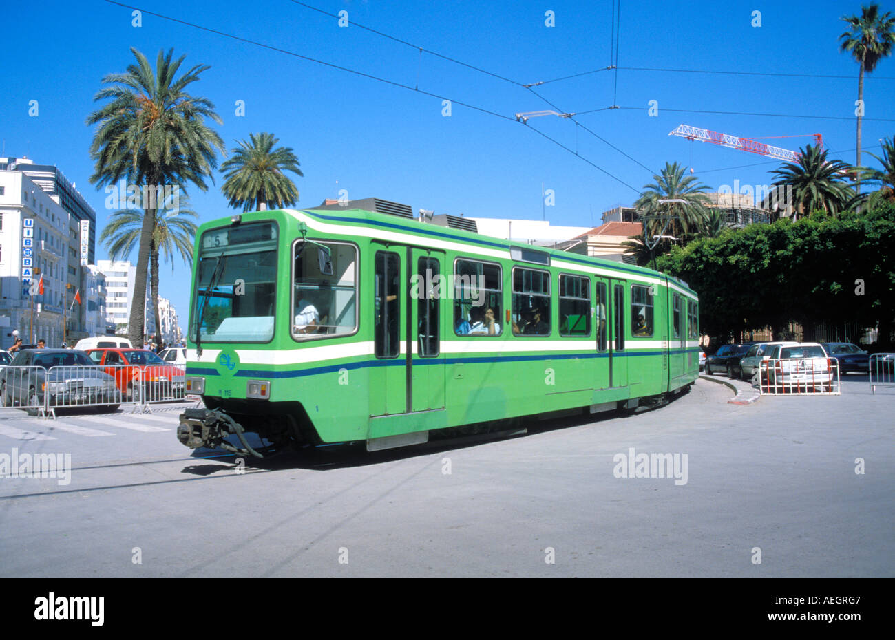 Tunisia Tunisi città s tram è noto come la Metro Foto Stock