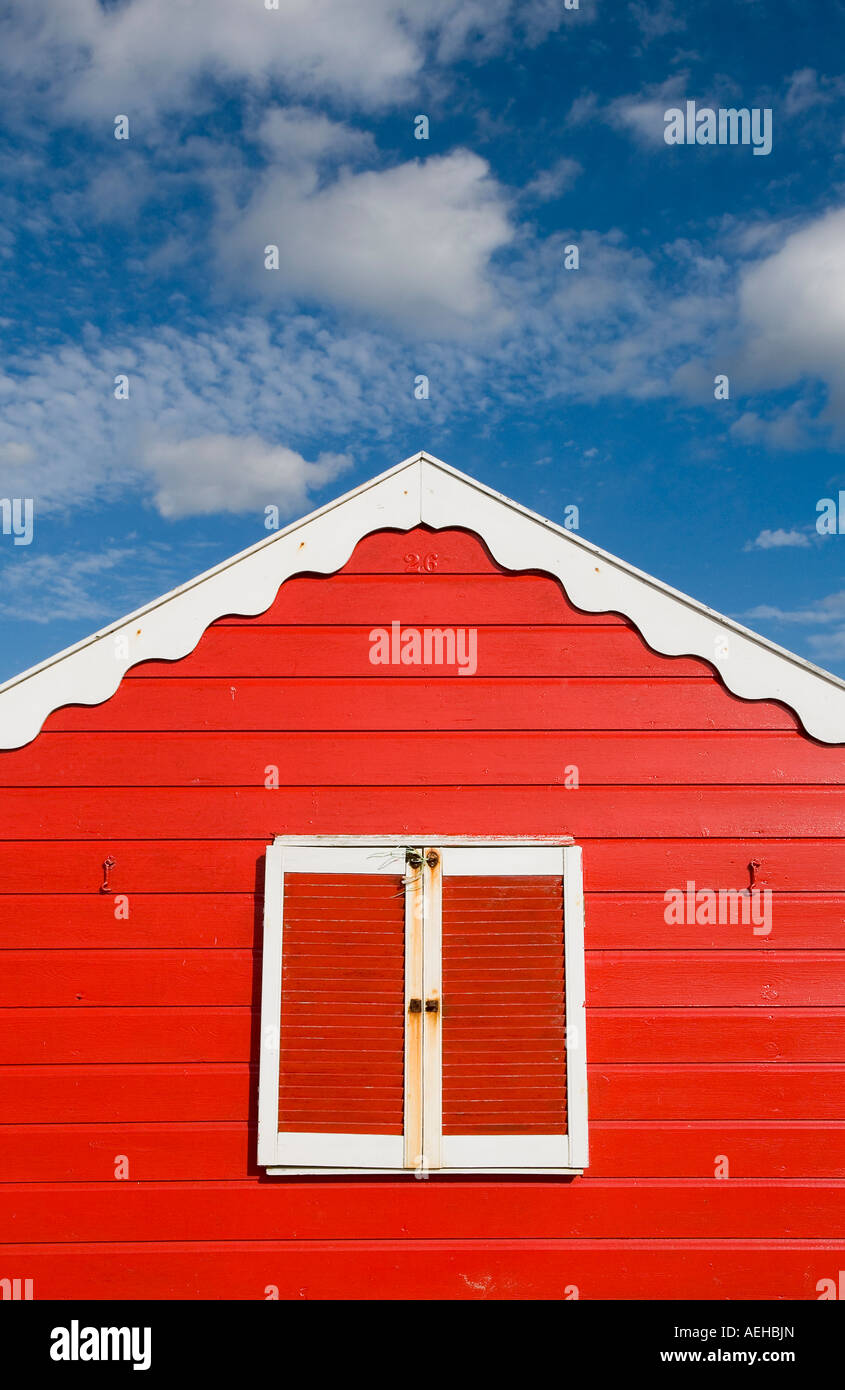 Rosso Southwold Beach Hut Foto Stock
