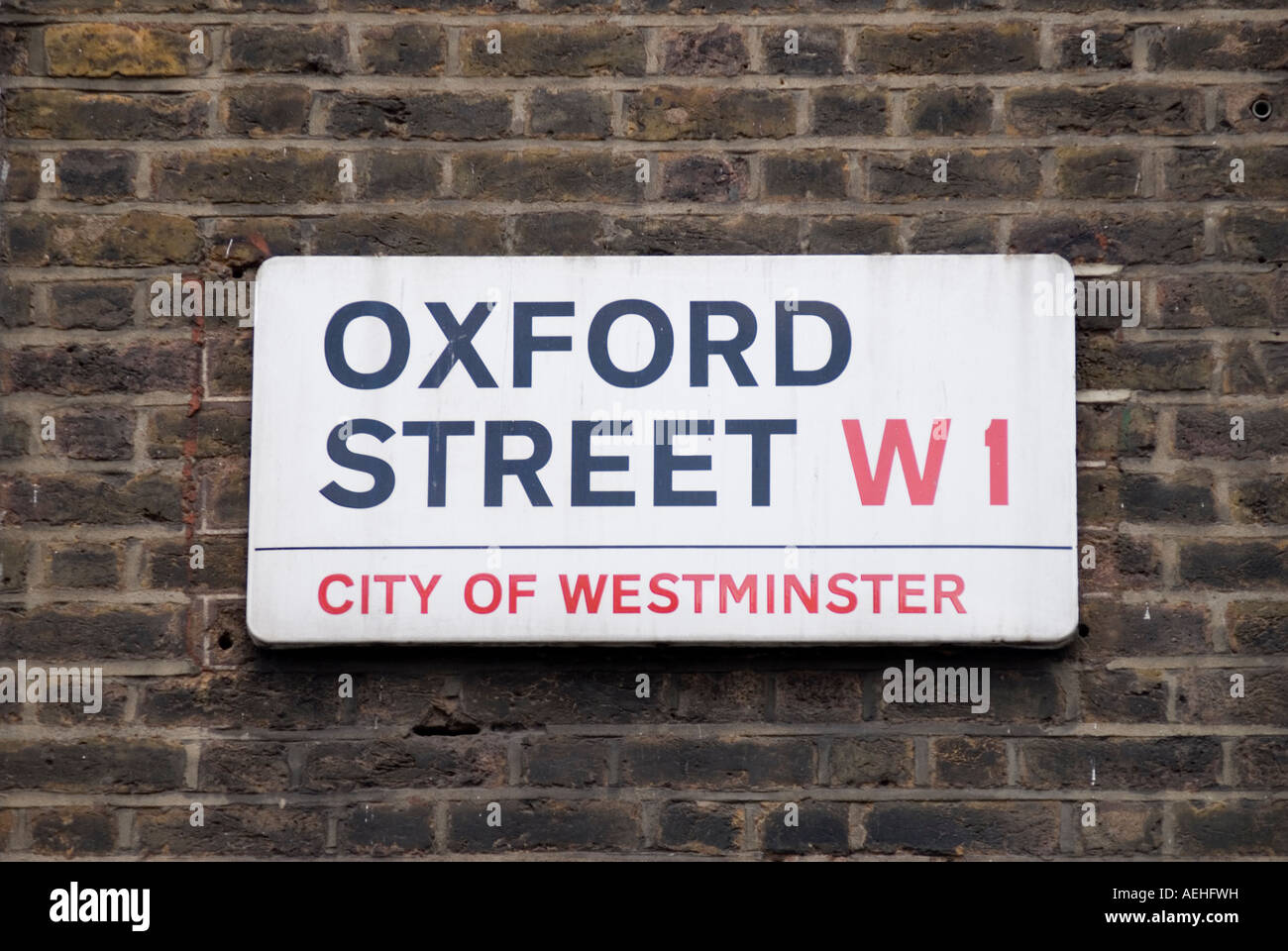 Oxford street sign Central London REGNO UNITO Foto Stock