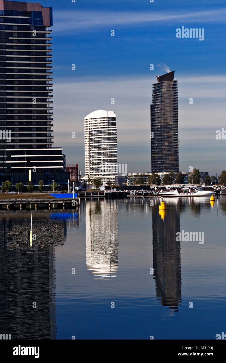 Melbourne Docklands / Moderno appartamento immobili in Melbourne Victoria Australia Foto Stock