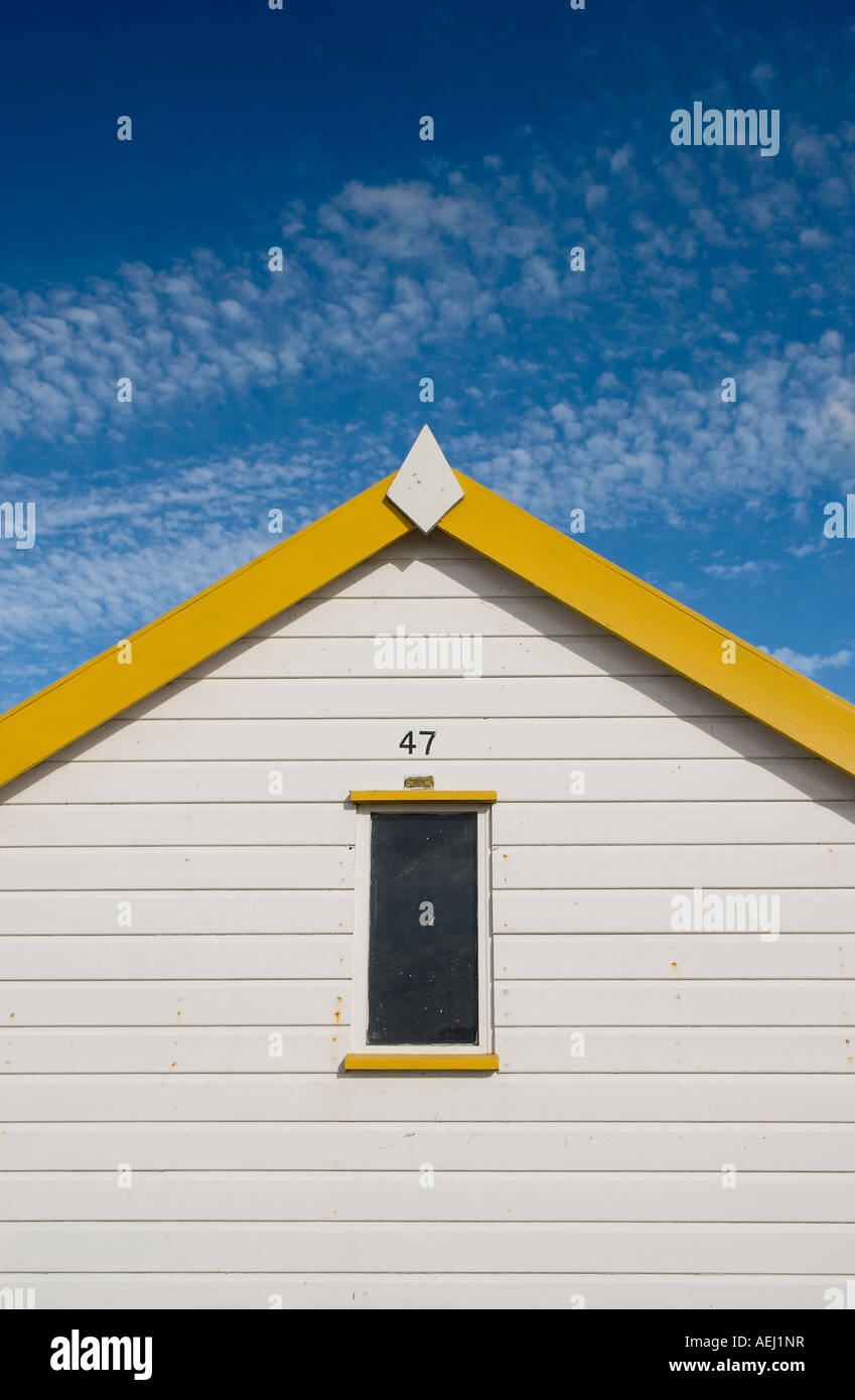 Giallo Southwold Beach Hut Foto Stock