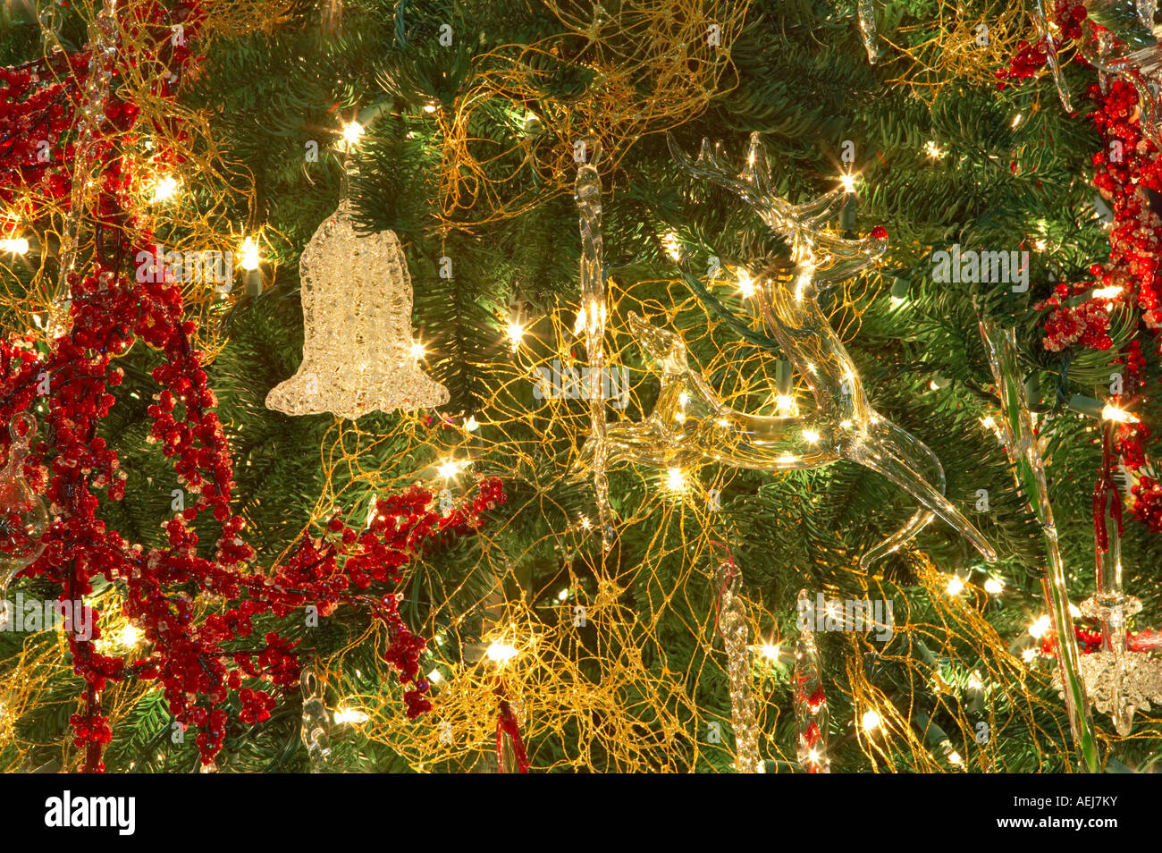 Albero di Natale decorato Provvidenza Festival di alberi Portland Oregon Foto Stock