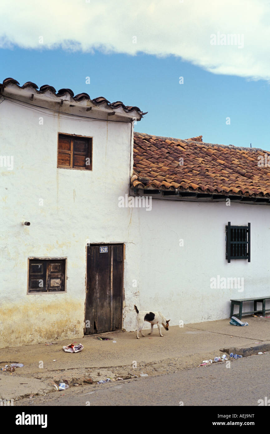 Casa coloniale nel centro di Villa de Leyva. Foto Stock