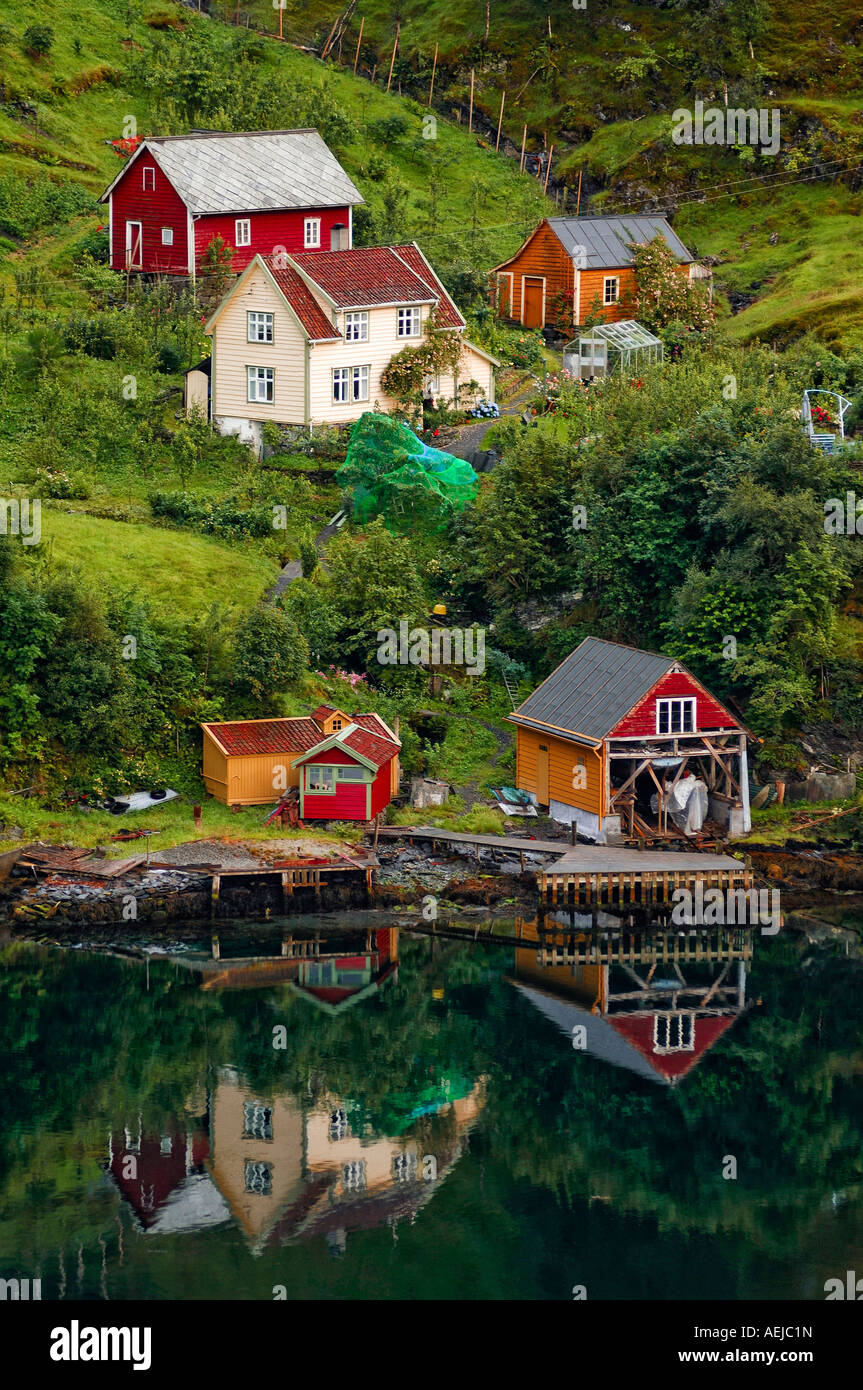 Insediamento di edifici in legno, Drangedal, Telemark, Norvegia, Scandinavia, Europa Foto Stock