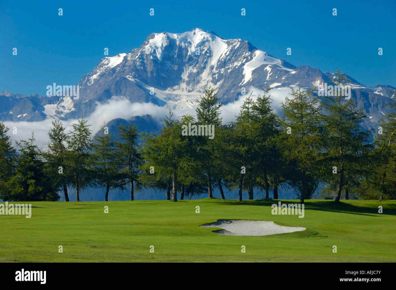 Campo da golf Riederalp, Vallese, Svizzera, Europa Foto Stock