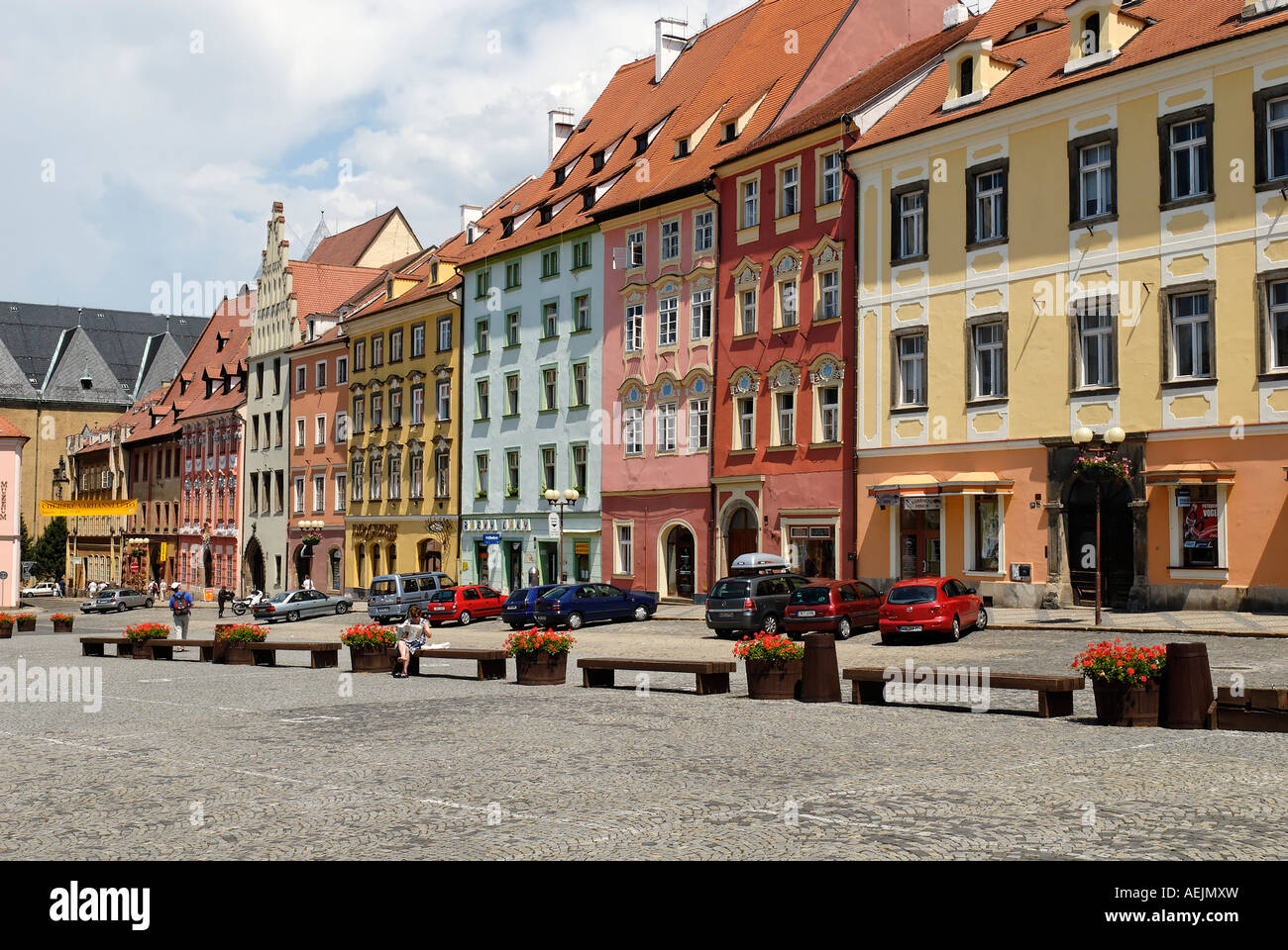 Il centro storico di Cheb, Eger, west Bohemia Repubblica Ceca Foto Stock