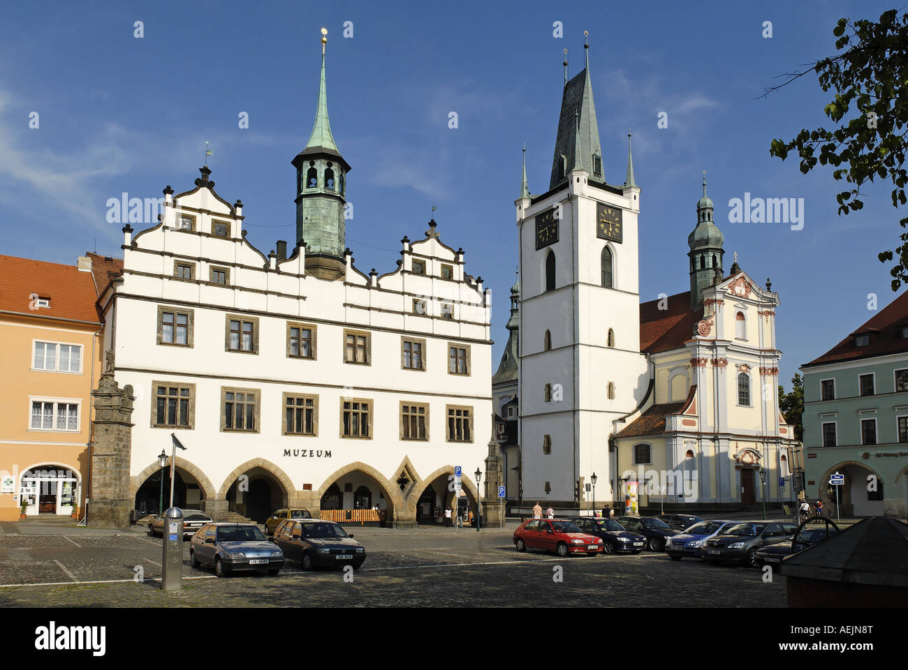 Il centro storico di Litomerice, Bohemia Repubblica Ceca Foto Stock