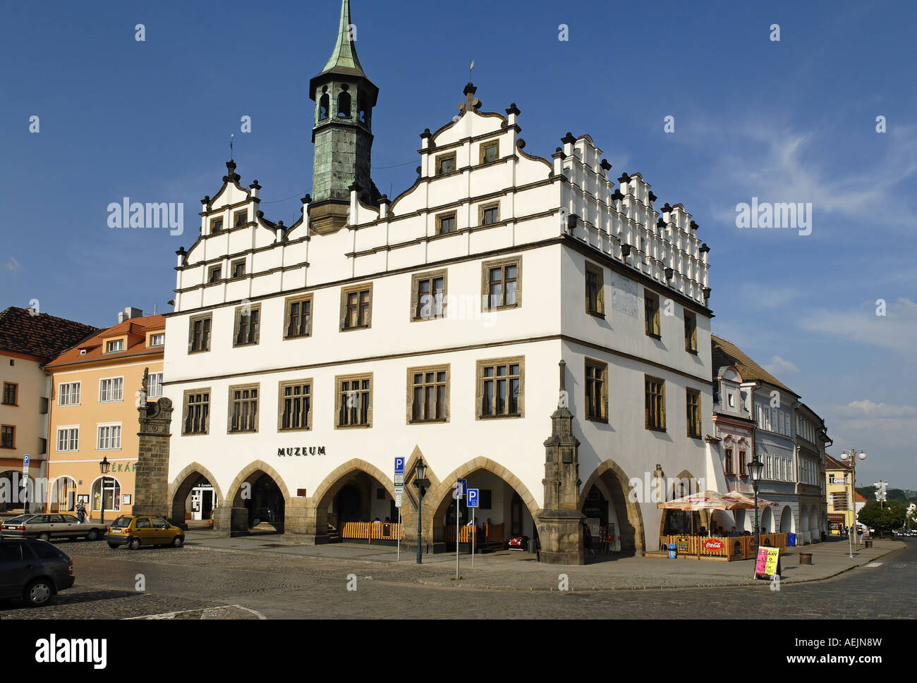 Il centro storico di Litomerice, Bohemia Repubblica Ceca Foto Stock