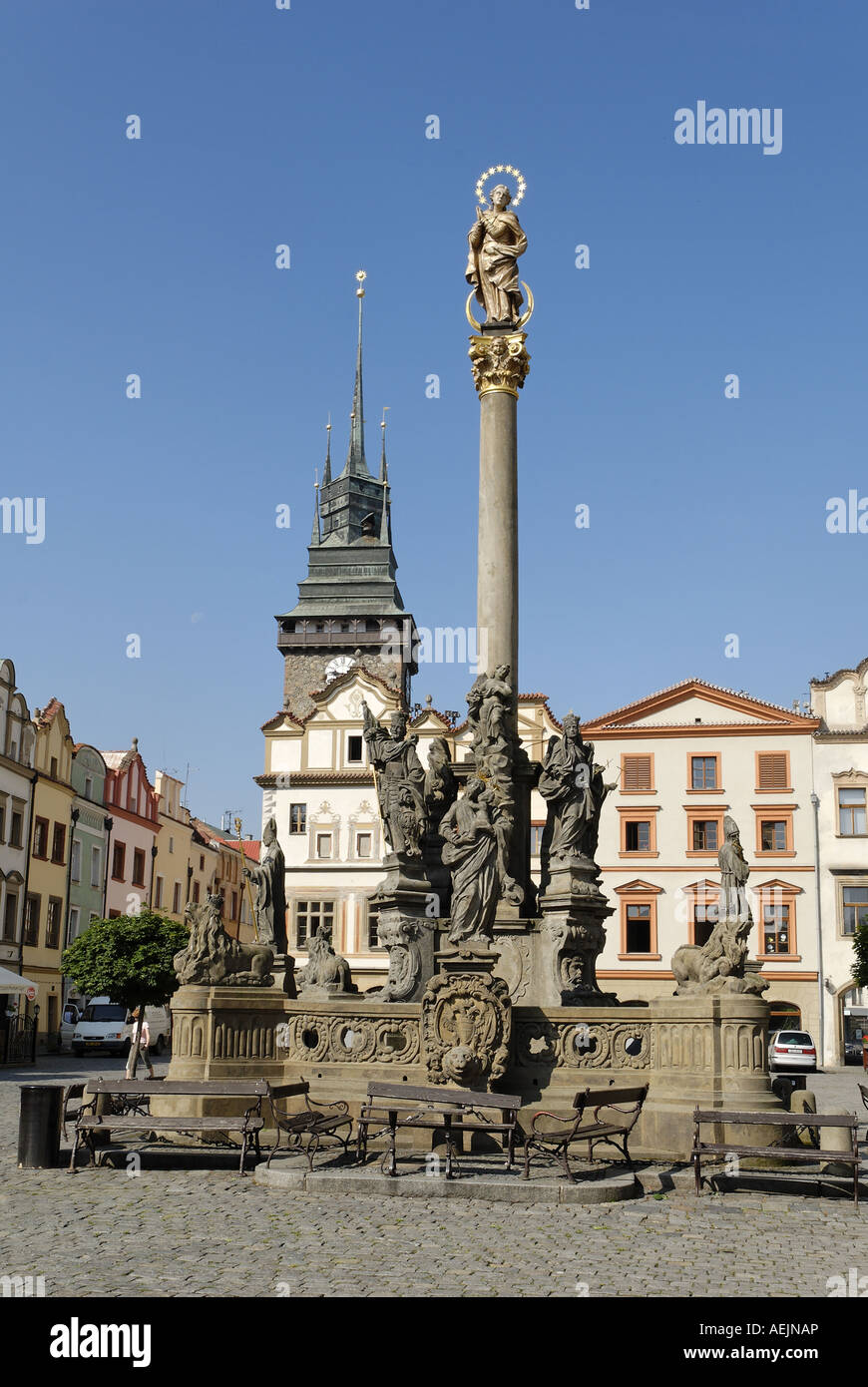 Il centro storico di Pardubice, Bohemia Repubblica Ceca Foto Stock