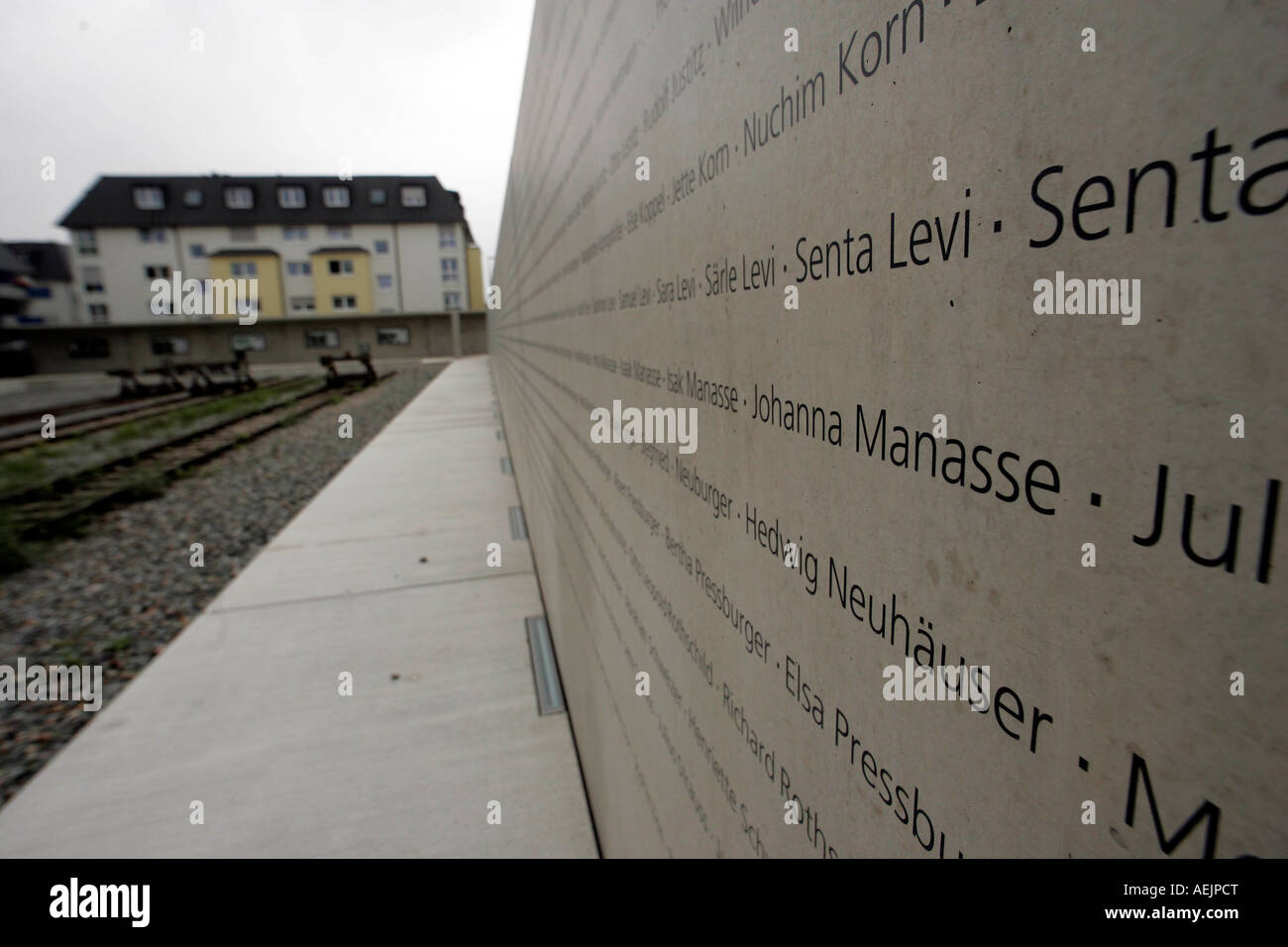 Memoriale per i deportati ebrei durante la Seconda Guerra Mondiale di Stoccarda, Baden-Wuerttmberg, Germania Foto Stock