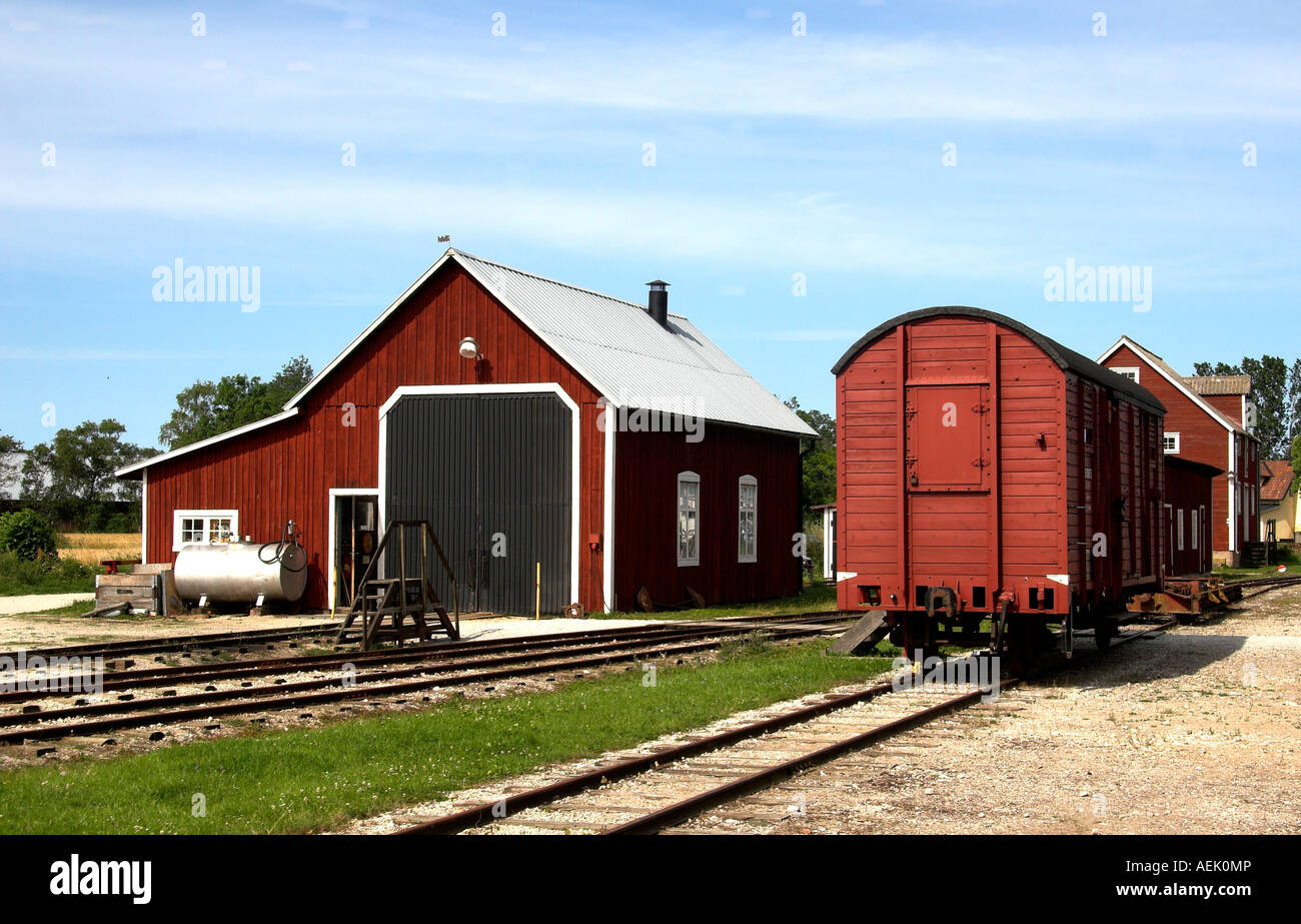 Museo delle ferrovie in Dalhem, Gotland, Svezia Foto Stock