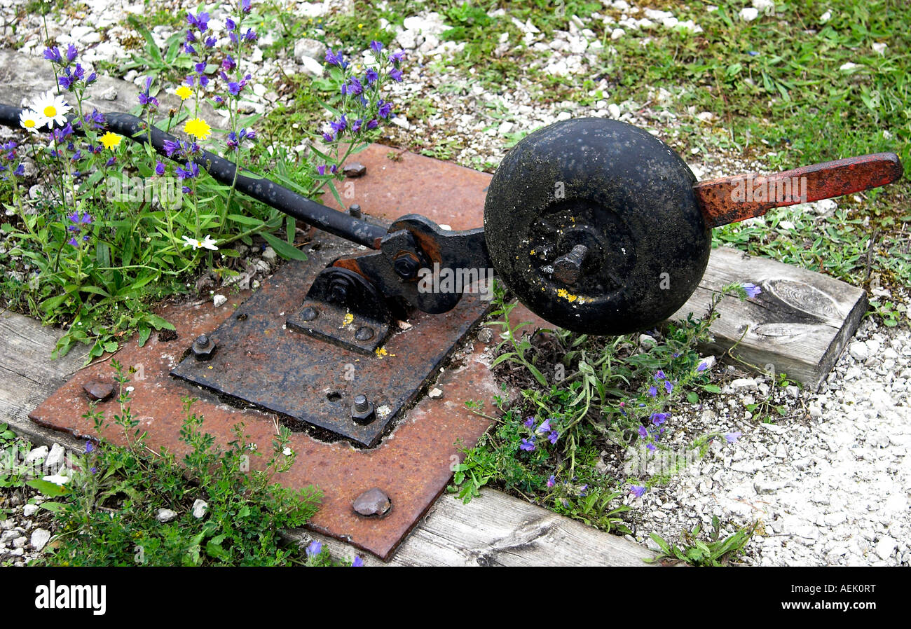 Dettaglio del museo ferroviario in il museo industriale di Blaese, Gotland, Svezia Foto Stock