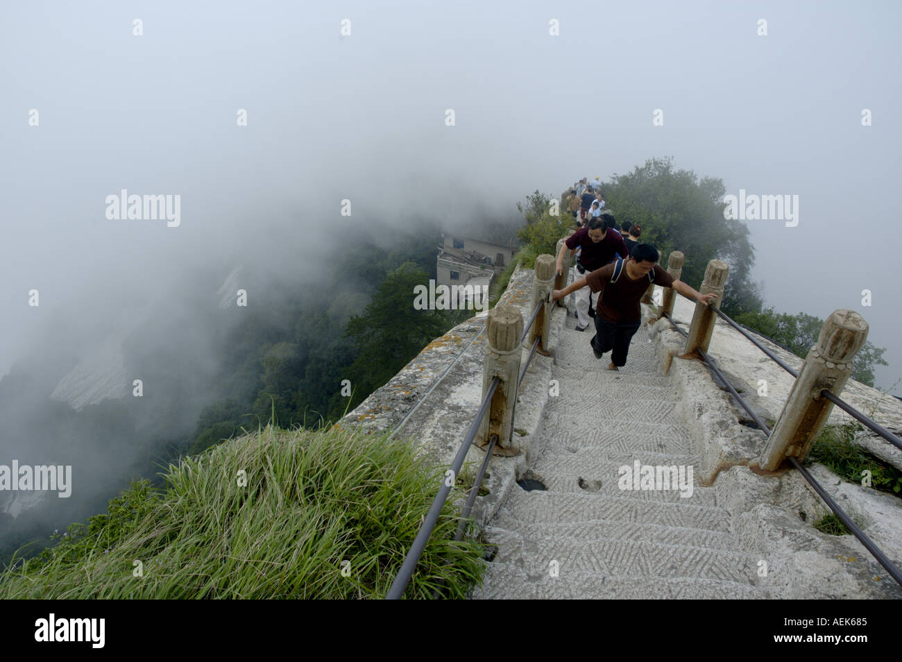 Cina Shaanxi Hua Shan montagna sacra situata a 120 chilometri a est di Xian Foto Stock