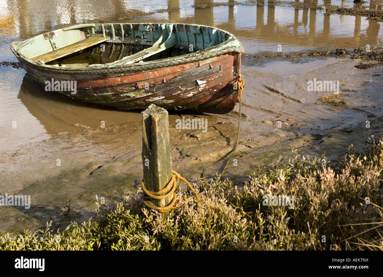 In legno barca a remi Foto Stock