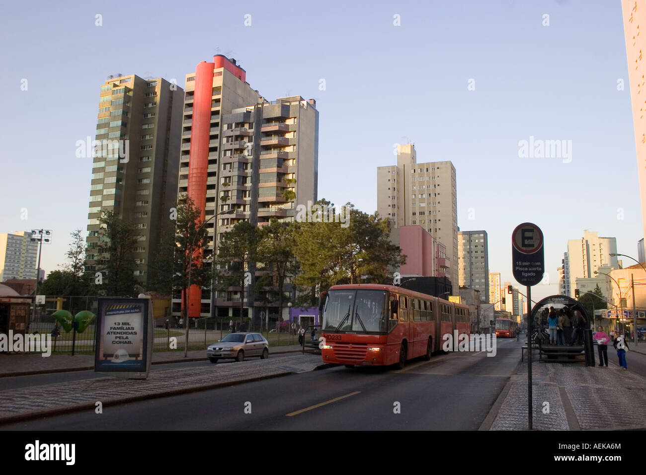 I mezzi di trasporto pubblici - Express Bus System a Curitiba, Brasile Foto Stock