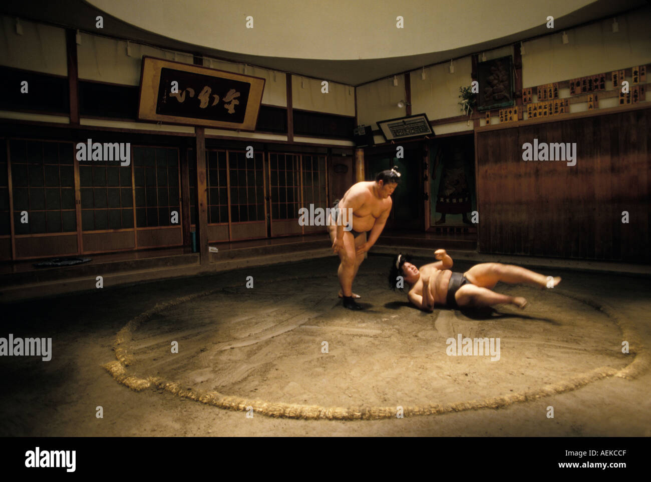 Lottatori di Sumo Tokyo Giappone Foto Stock