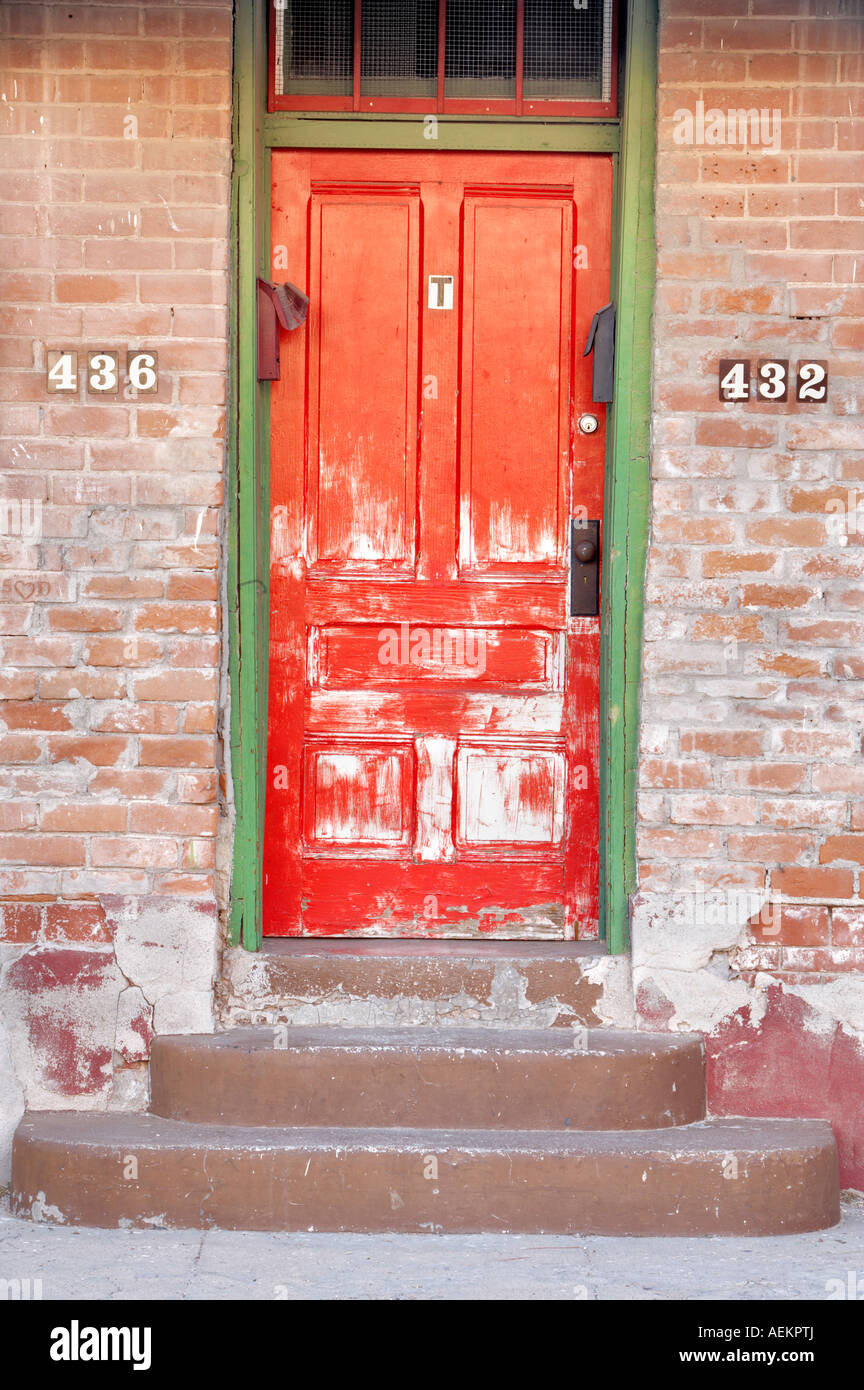 Porta di casa in rovina Tucson in Arizona Foto Stock