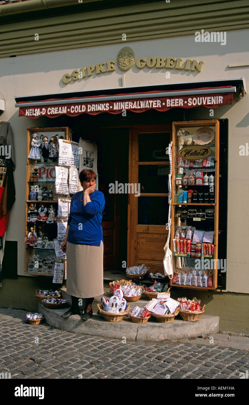 Csipke Gobelin Dono e negozi di artigianato, Szentendre, Ungheria Foto Stock