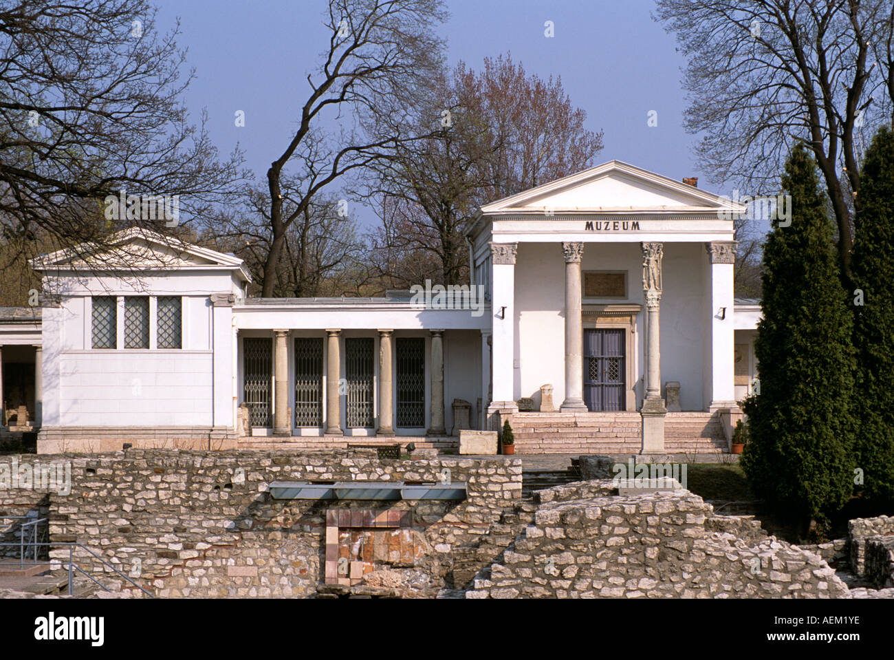 Resti della città romana di Aquincum, Obuda, vicino a Budapest, Ungheria Foto Stock